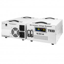 Stabilizator tensiune monofazat 6KW 6000W cu ServoMotor si 2 iesiri Schuko + ecran LCD cu valorile tensiunii, TED Electric TED000033