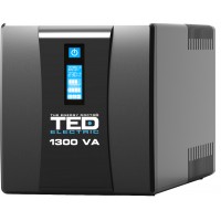 UPS 1300VA 750W cu Stabilizator si Management, 4x Schuko, Ecran LCD si 2x Acumulator 12V 7Ah, TED Electric TED004635