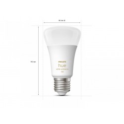 2 Becuri LED inteligente Philips Hue A60, Bluetooth, E27, 8W (75W), 1055 lm, lumina alba (2200-6500K)