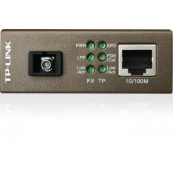 Switch media convertor TP-Link, 2 porturi (1x100Mbps SC, 1x10/100 Mbps (RJ-45)),  BiDi 10/100Base-TX to 100Base-FX (SC), Single-Mode, 20Km, WDM type B (se foloseste in pereche cu MC111CS), single fiber, montabil in sasiu