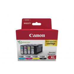CANON Pachet cartuse cerneala PGI-1500XL multipack, capacitate: black (1020 pages), cyan (1020 pages), magenta (1020 pages), yellow (1020 pages), Compatibilitate: MAXIFY MB2050, MAXIFY MB2150, MAXIFY MB2155, MAXIFY MB2350, MAXIFY MB2750, MAXIFY MB2755