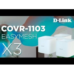 D-LINK AC1200 Whole Home Wi-Fi system (3 pack), COVR-C1103; MU-MIMO;; Parental control; GuestZone; Smart Roaming,  Smart Steering, Internal antenna (2x2+2x2), SDRAM 128MB, Flash 16MB, Voice Control Support (Amazon Alexa / Google Assistant). WAN-10/100/100