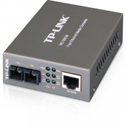 Switch media convertor TP-Link, 2 porturi (1x100Mbps SC, 1x10/100 Mbps (RJ-45)),  10/100Base-TX to 100Base-FX (SC), Multi-Mode, 2Km, montabil in sasiu