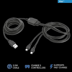 Cablu incarcare Trust GXT 222 Duo Charge&Play Cable PS4