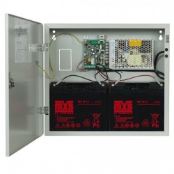 Sursa de alimentare pentru sisteme de detectie incendiu 24V/10A in cutie metalica Merawex ZSP100-10A-18 , loc pentru 2 acumulatori 12V/18Ah. Tensiune de intrare: 100/230VAC, eficiență ridicată sub sarcină și consum redus, comunicare RS-232 / RS-485, rata 