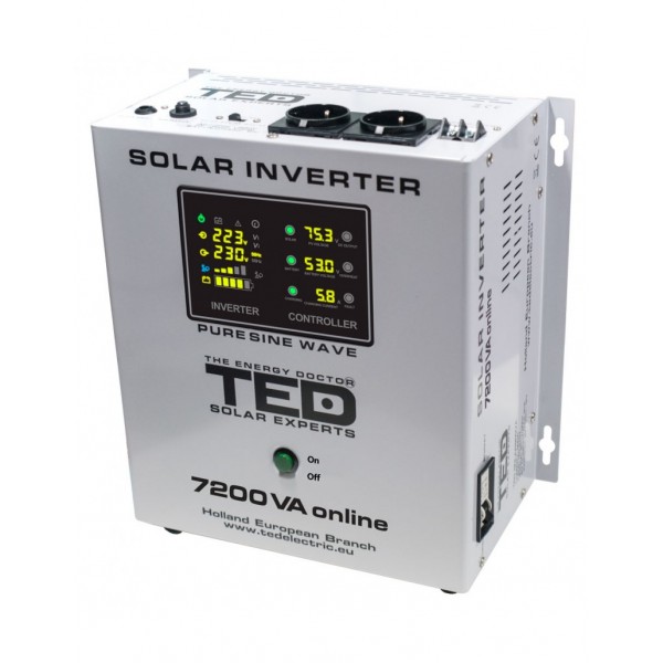 Invertor Solar De La 48v La 230v 7200va / 5000w Unda Sinusoidala Ted - ShopTei.ro